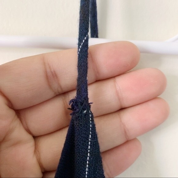 NWT Lulus Candid Moments Navy Blue Plaid Ruffled Midi Dress Size M Women - Picture 13 of 14